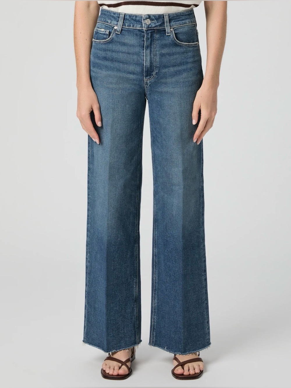 Paige Anessa 31 Inch Wide Leg Jean - Woolf - Size 28